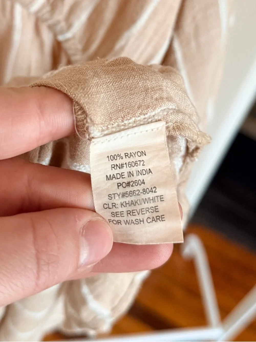 blue island Beige and White Striped Tunic Top - Picture 4 of 5